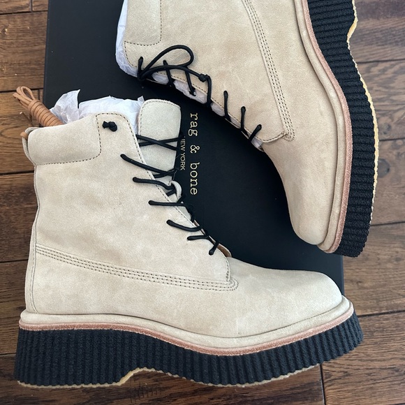 new rag & bone Sloane Boot - Suede Lace Up Ankle Boot - Picture 3 of 6